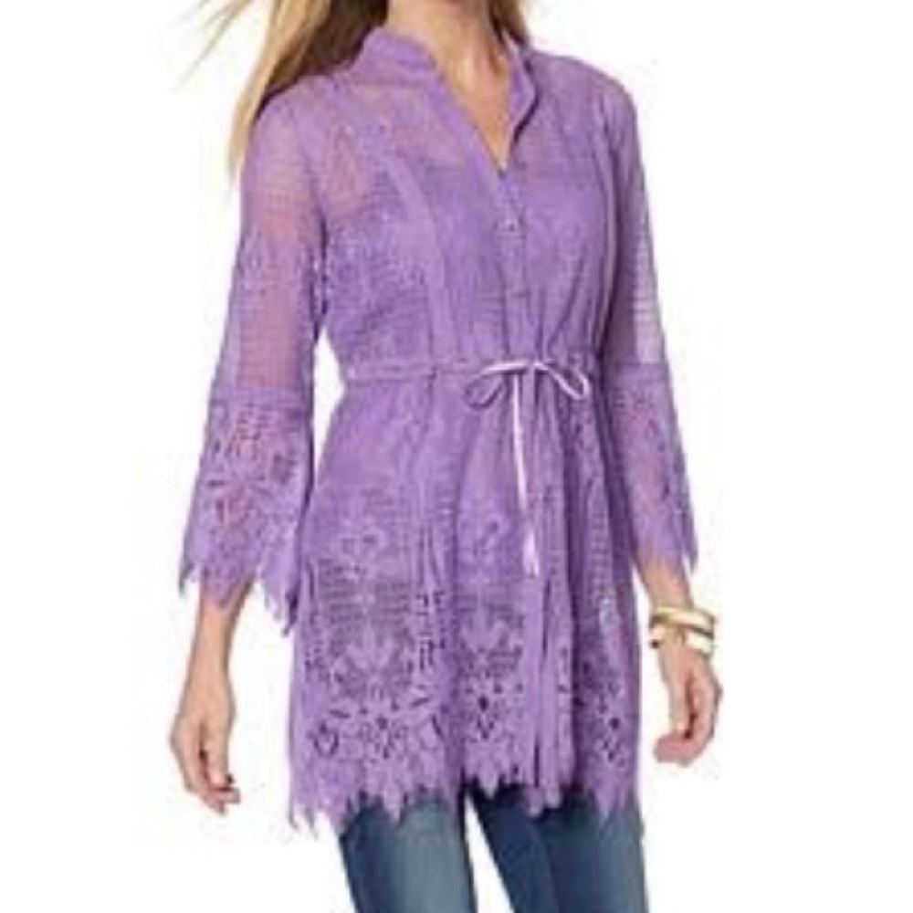 Colleen Lopez Lace Cover-Up and Tank Size PM - Picture 3 of 16